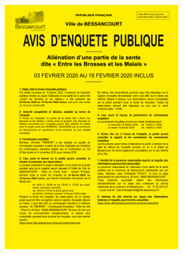 Avis d'enquête publique