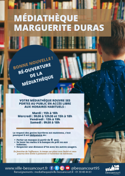 Ré-ouverture médiathèque novembre 2020