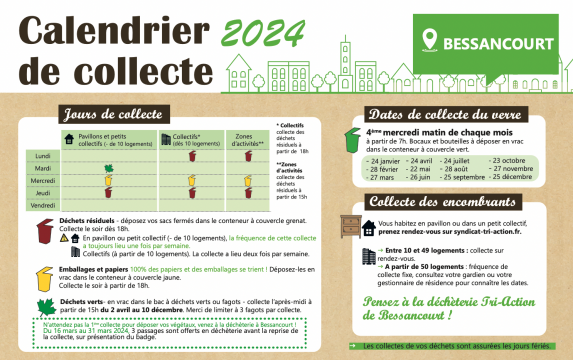 Calendrier collecte déchets 2024